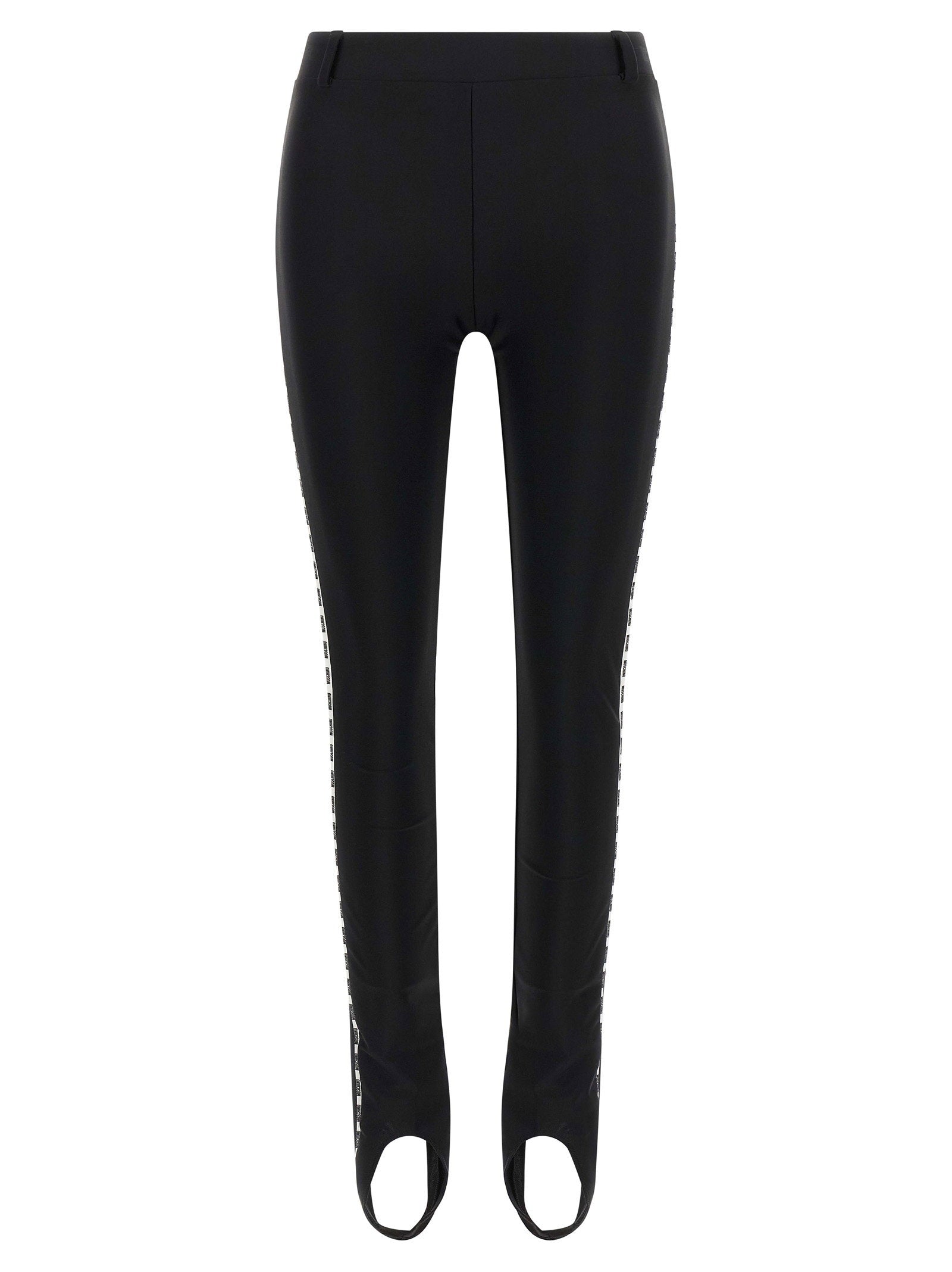 Logo-Lettering Stretch Lycra Leggings — Black