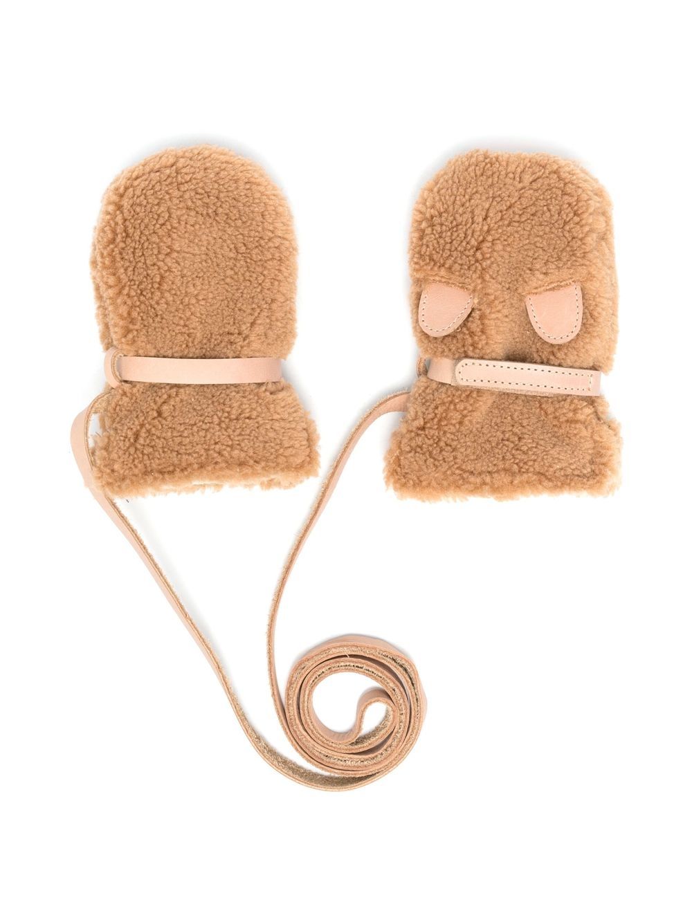 Richy teddy bear mittens - Brown