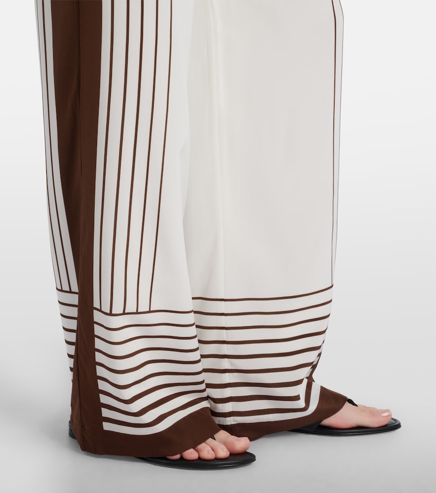 Destino striped silk wide-leg pants