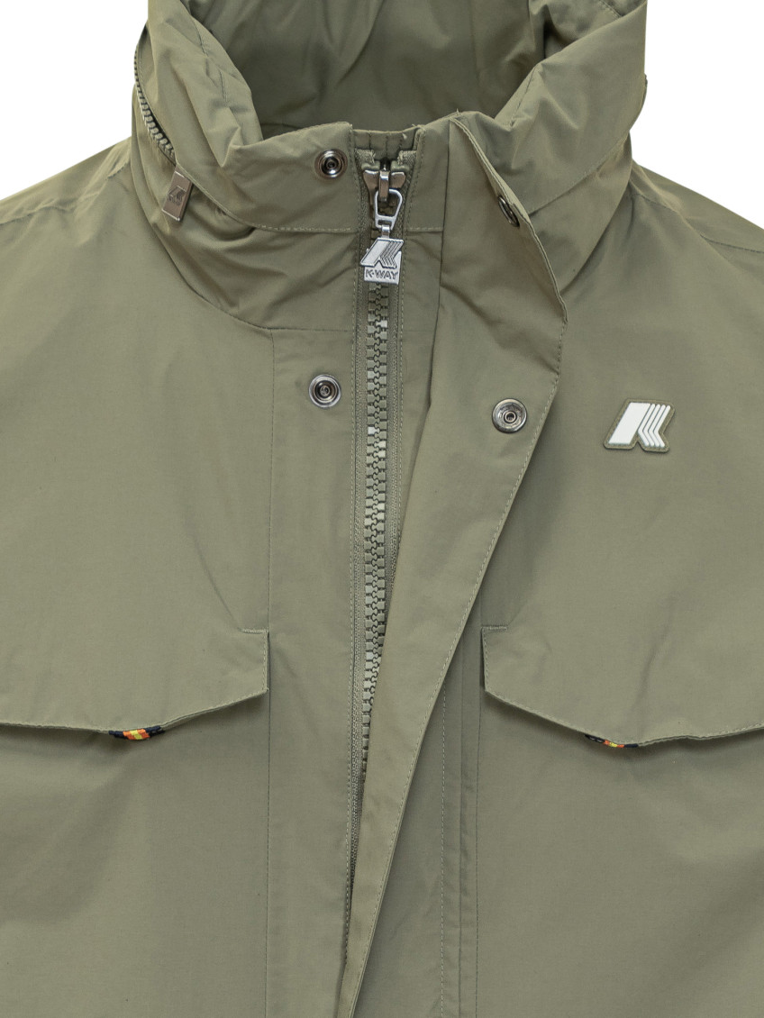 Green Solid Hood Jackets