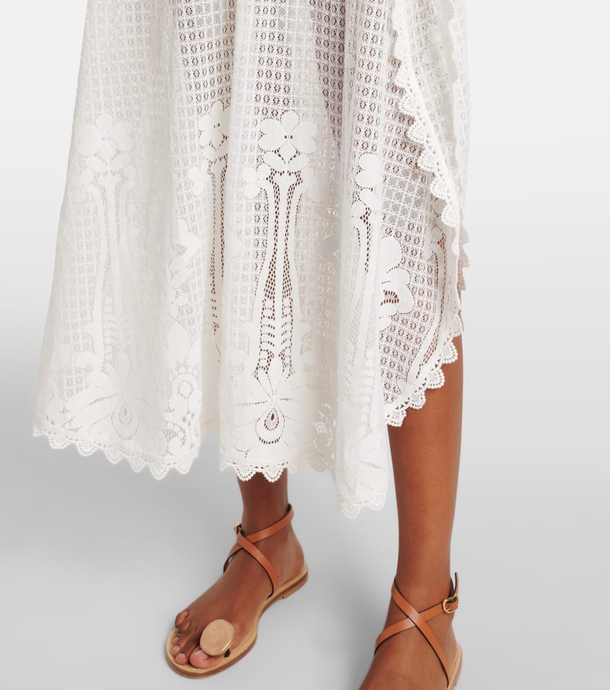 Josephine ruffled cotton-blend kaftan