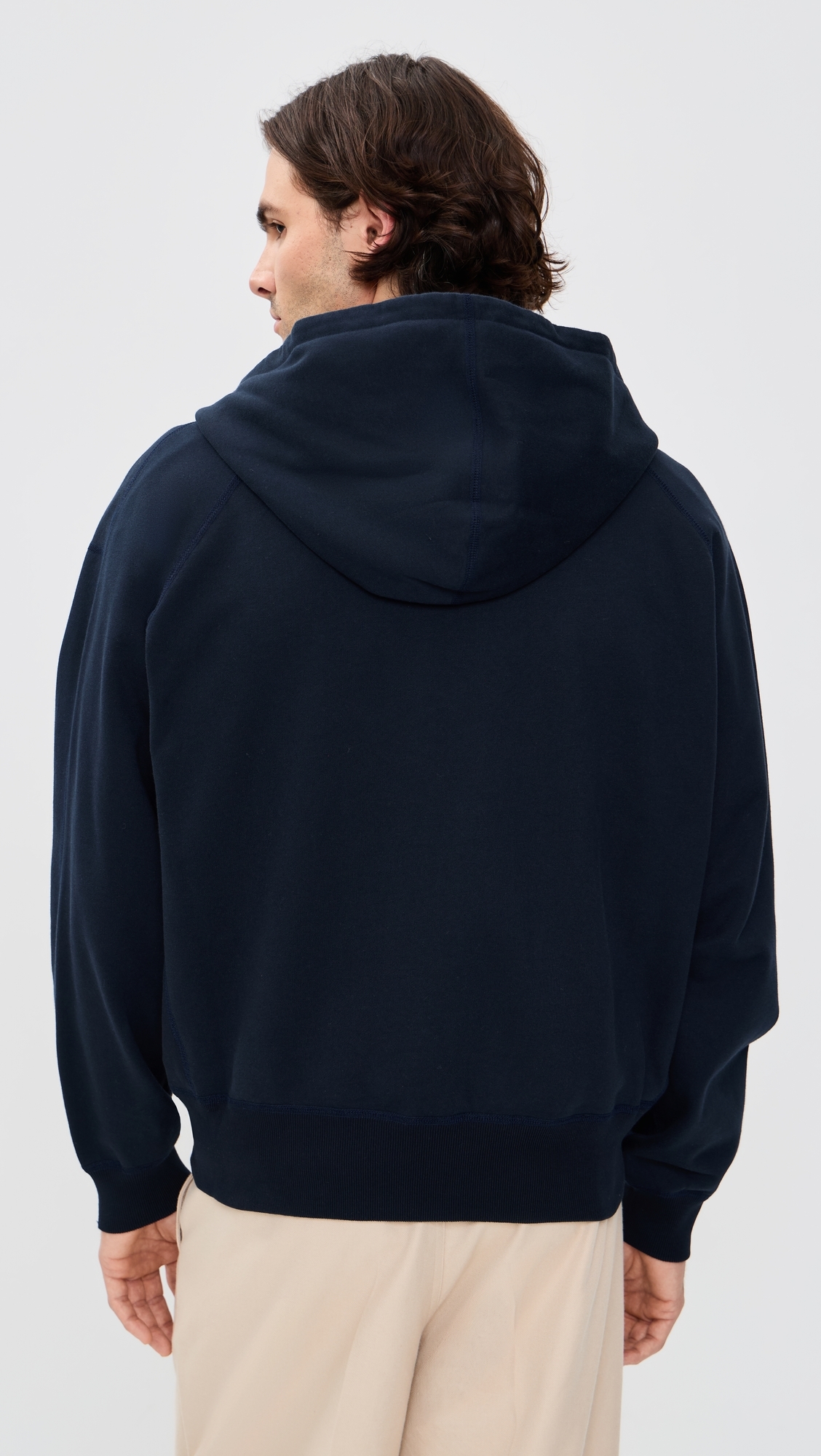 Midweight Terry Relaxed Zip Hoodie Navy