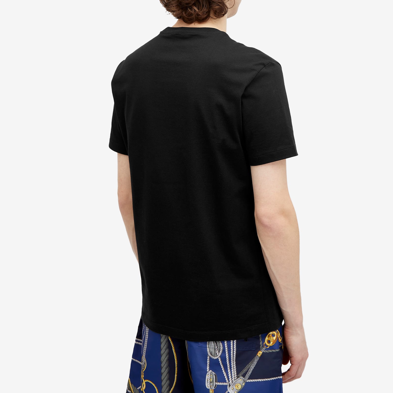 Men's Embroidered Medusa T-Shirt in Black, Size Large 