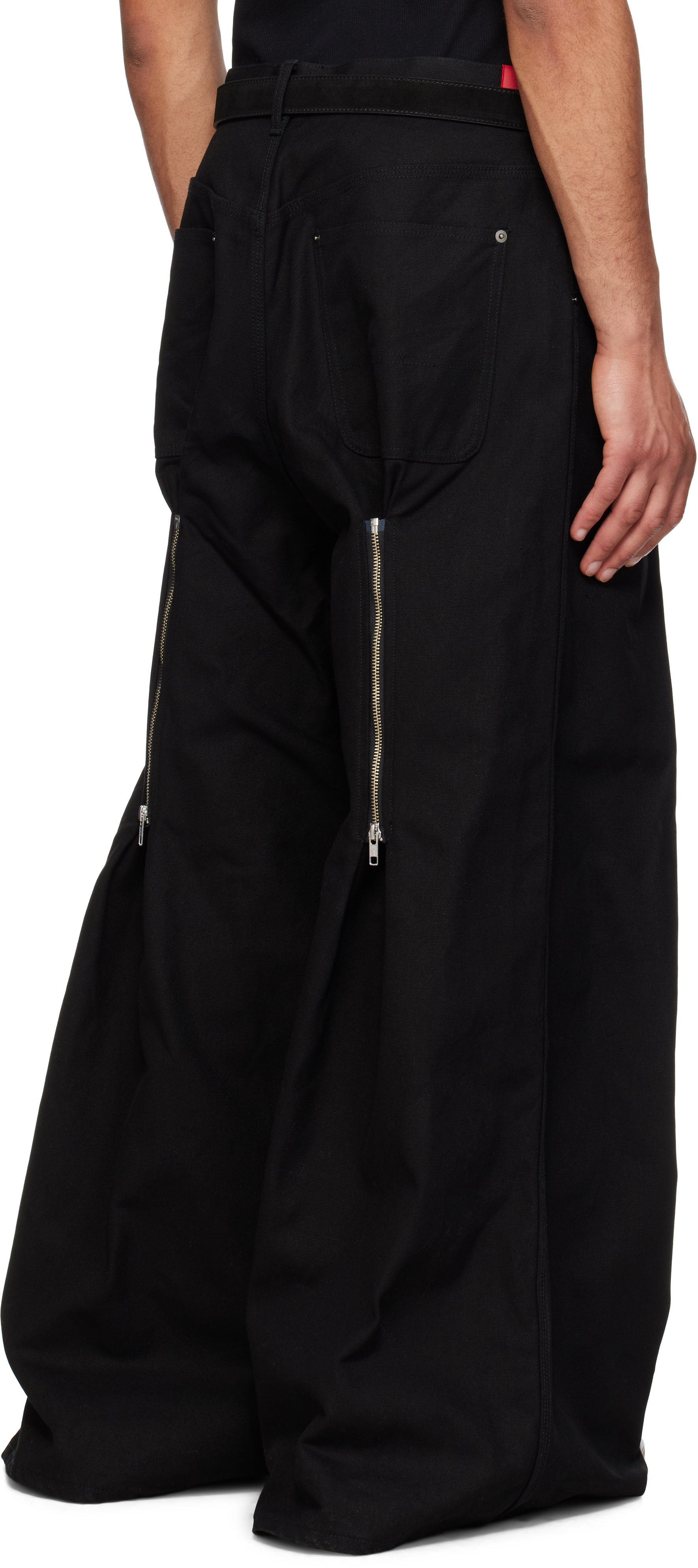 FUMITO GANRYU Black Reverse Baggy Work Trousers