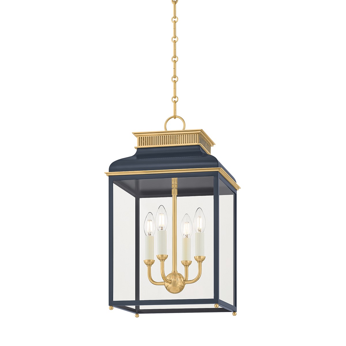 Aged Brass Distressed Bronze Lantern from the Houghton Collection
