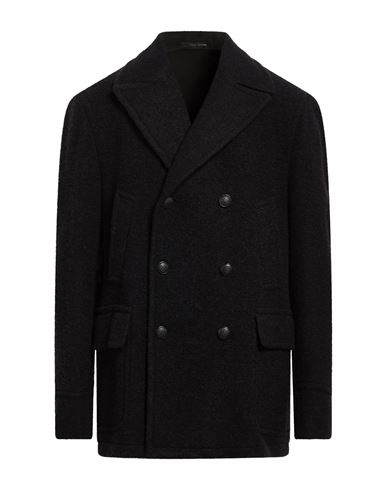 Per Al Duca D'aosta Man Coat Black Size 44 Virgin Wool, Polyamide, Cashmere