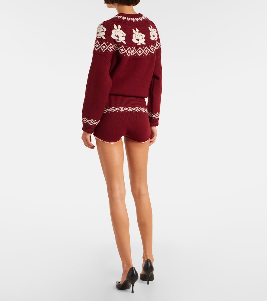 Crochet wool shorts
