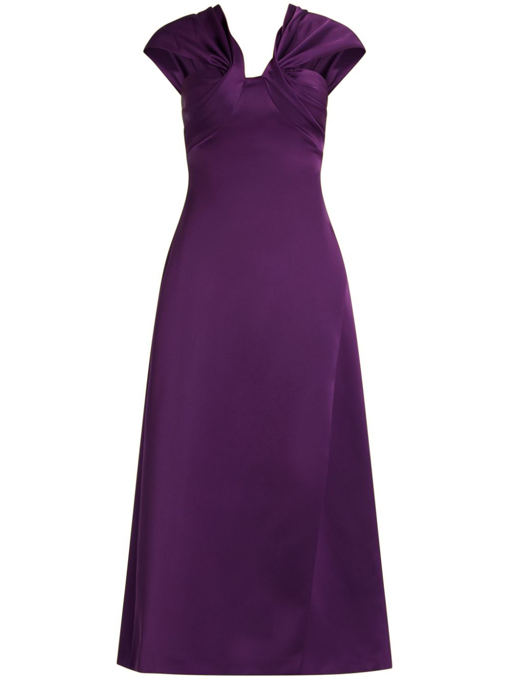 Draped midi dress - Purple