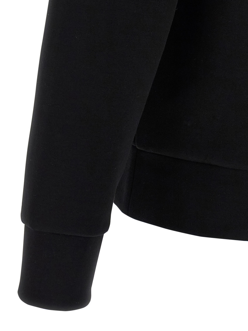 Black Cotton Sweatshirt Nero Exterior: Nylon Felpe - Men