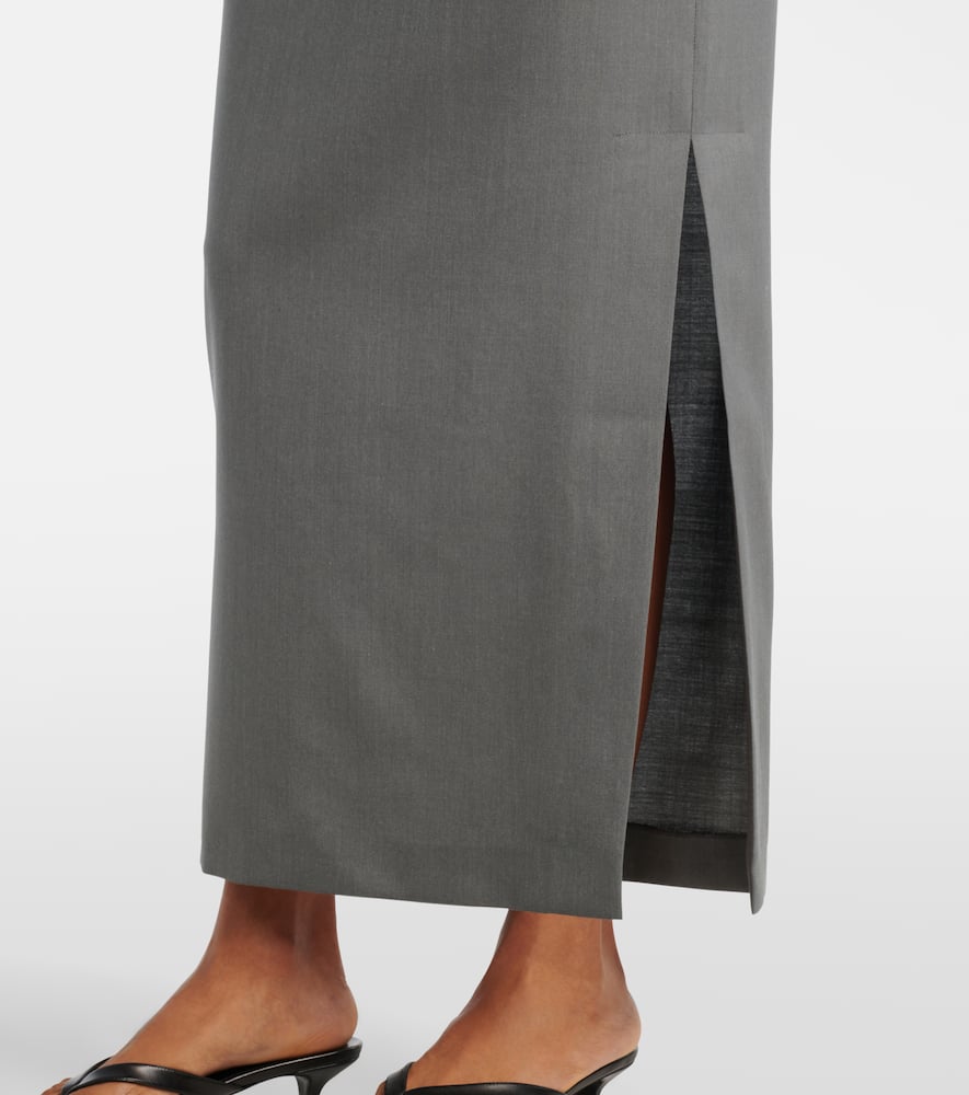Wool and silk maxi skirt