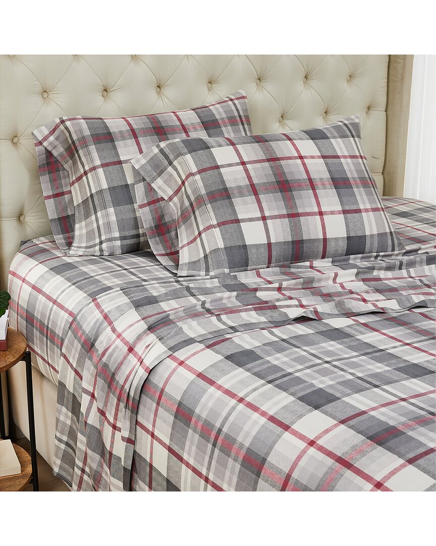 Highland 300 Thread Count Cotton Extra Deep Pocket  Plaid Sheet Set
