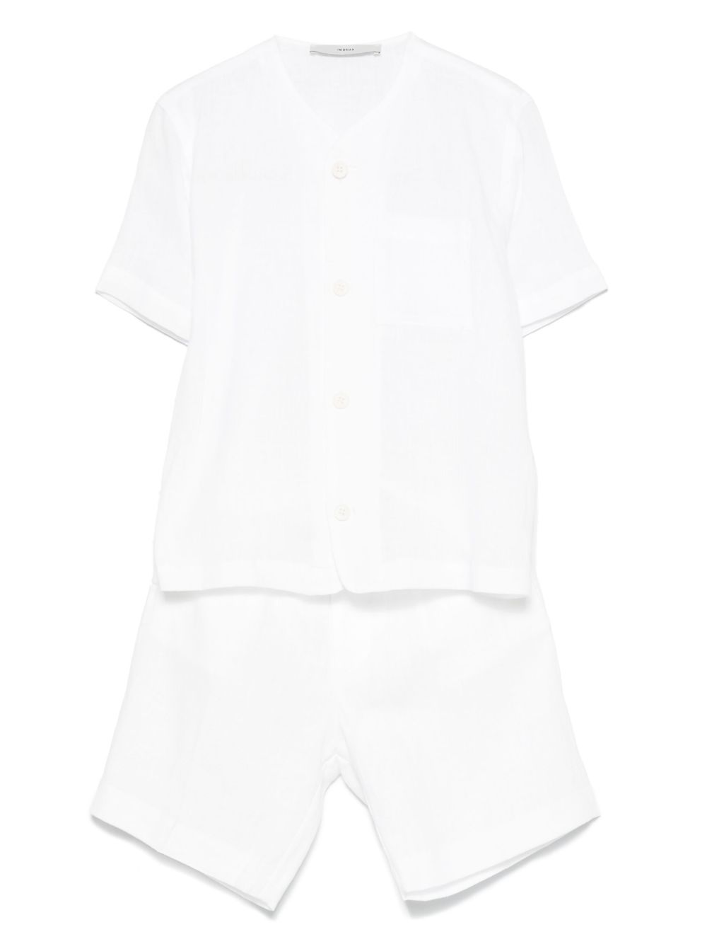 Drawstring linen shorts - White