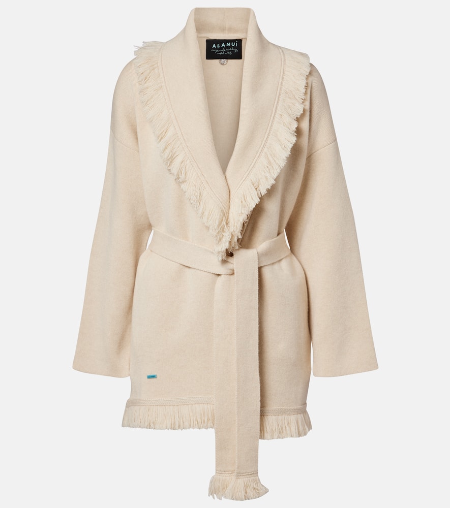 Finest fringed cashmere and cotton cardigan