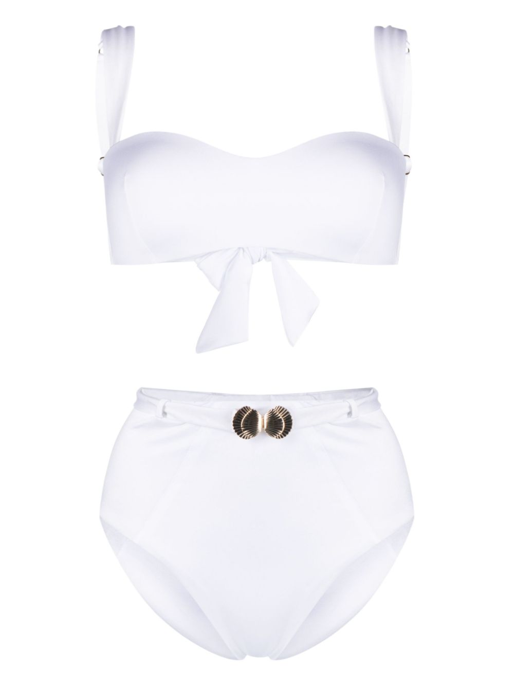 Seashell bandeau bikini - White