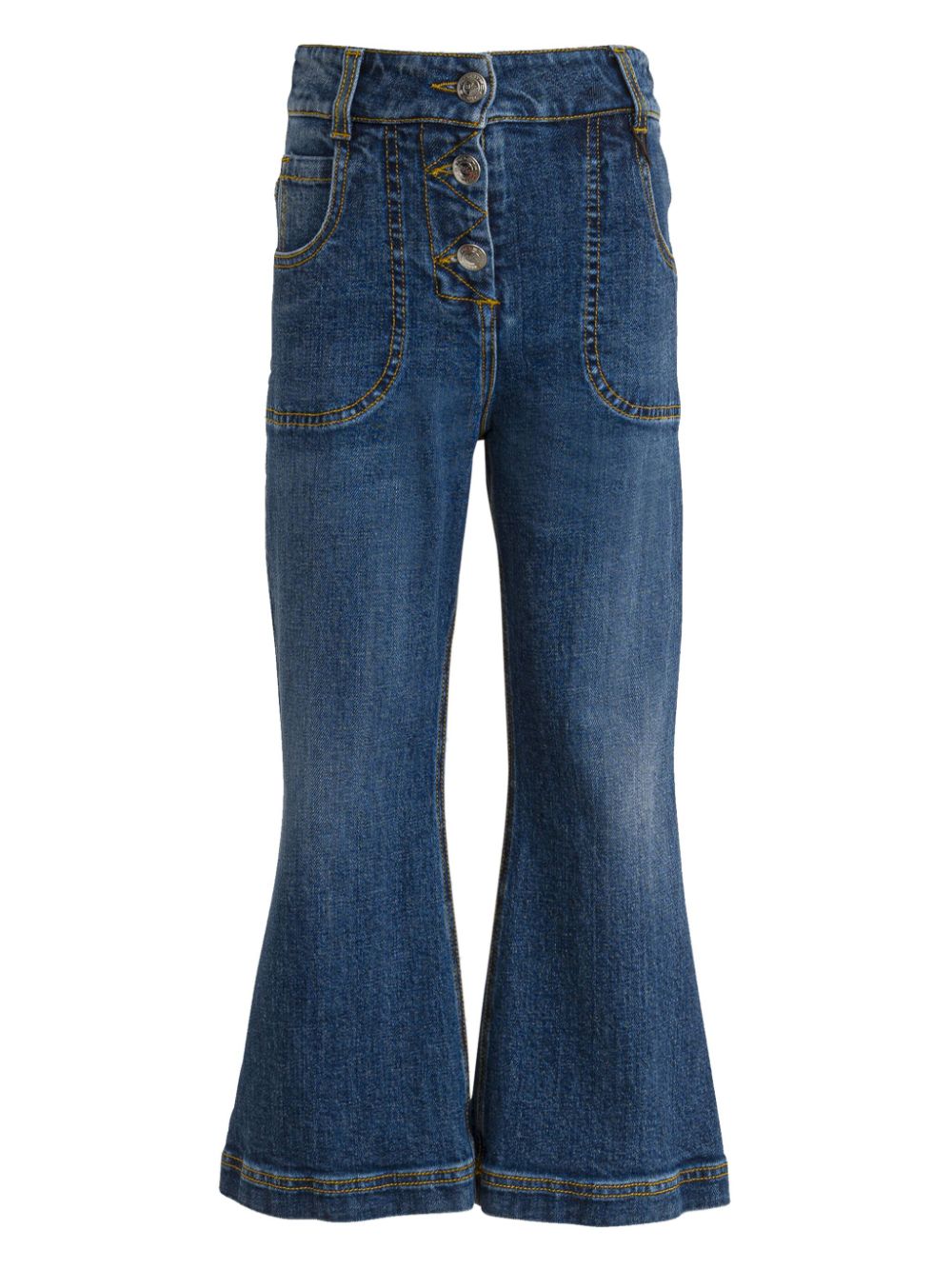 Flared cotton jeans - Blue
