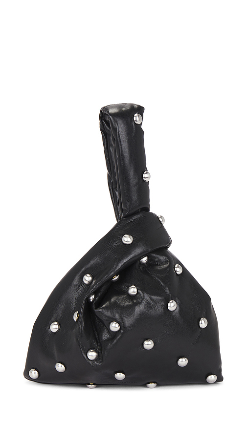 Nanushka Jen Mini Clutch in Black,Metallic Silver
