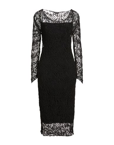 Woman Midi dress Black Size S Acetate