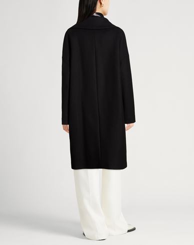 Woman Coat Black Size 8 Virgin Wool, Polyamide