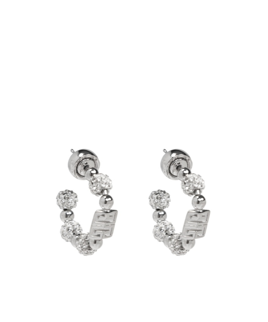 Crystal-embellished hoop earrings