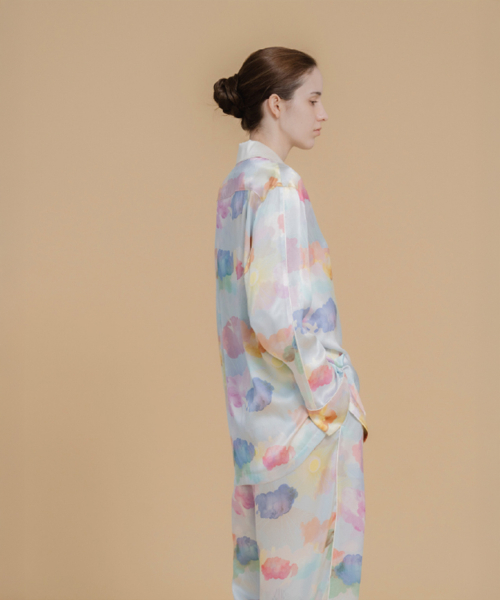 Sunburst Silk Pajama Set with Pouch