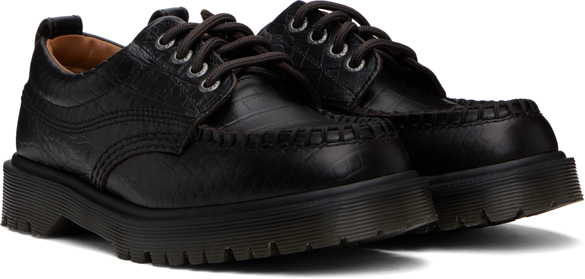 Dr. Martens Brown Lowell Crocodile Analine Leather Derbys