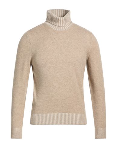 Man Turtleneck Beige Size 36 Virgin Wool, Cashmere, Viscose
