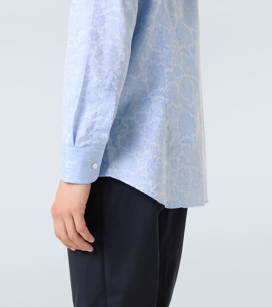 Floral cotton jacquard shirt