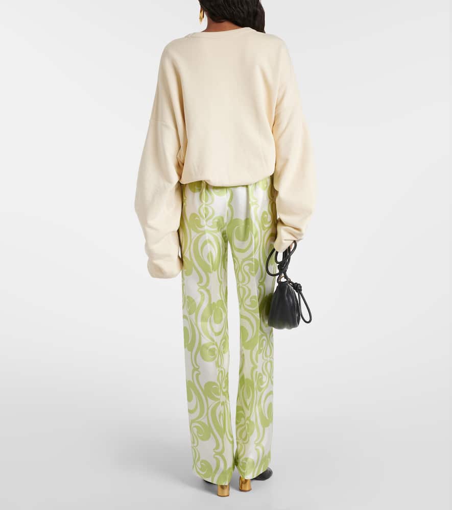 Dries Van Noten Printed silk-blend twill top