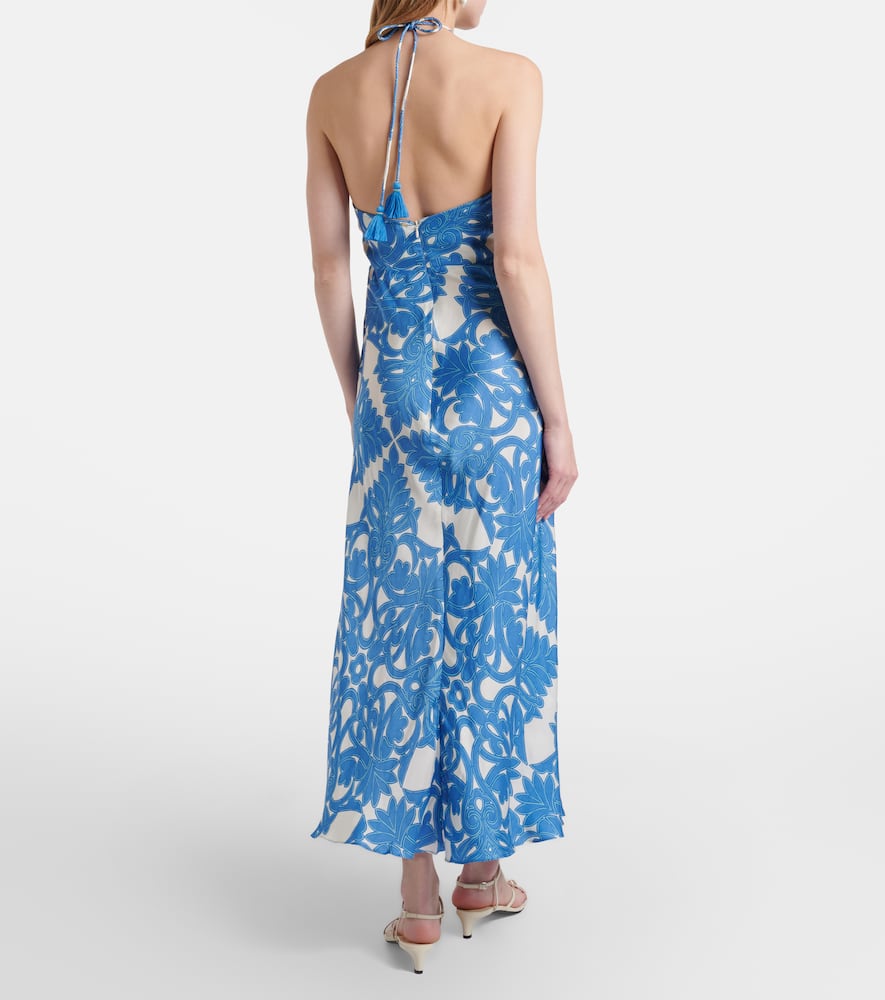 Stella printed satin maxi dress