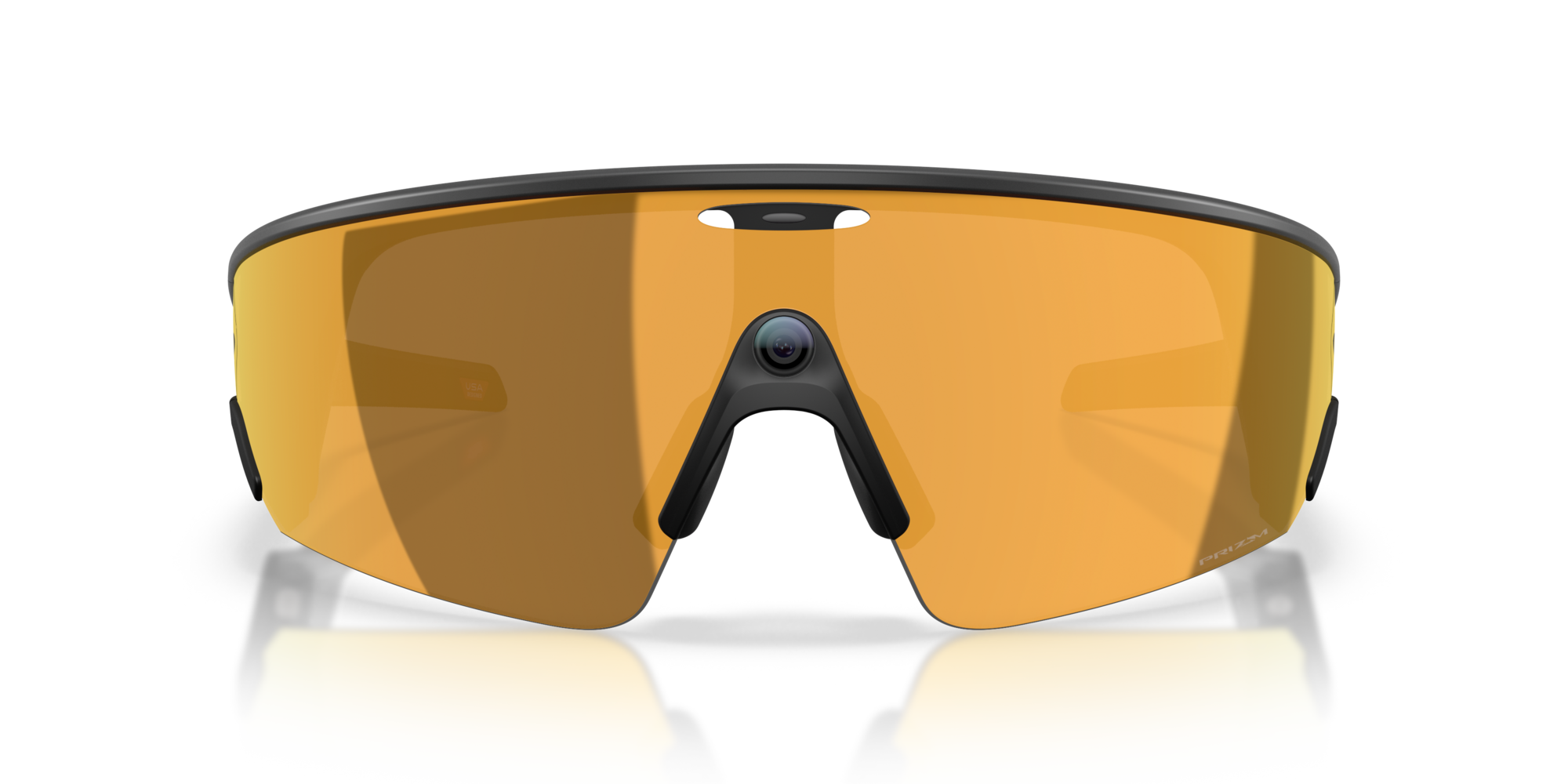 Oakley Unisex Oakley Meta OW8001 Vanguard 800104 Smart Glasses O_matter Black Gold Geometric Mirrored Priz