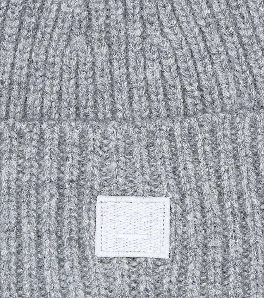 Acne Studios Kids Face ribbed-knit wool beanie