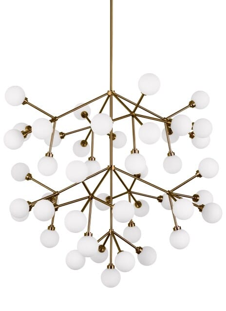 Mara 32.6" 45-Light LED 2700K Chandelier in Aged Bra