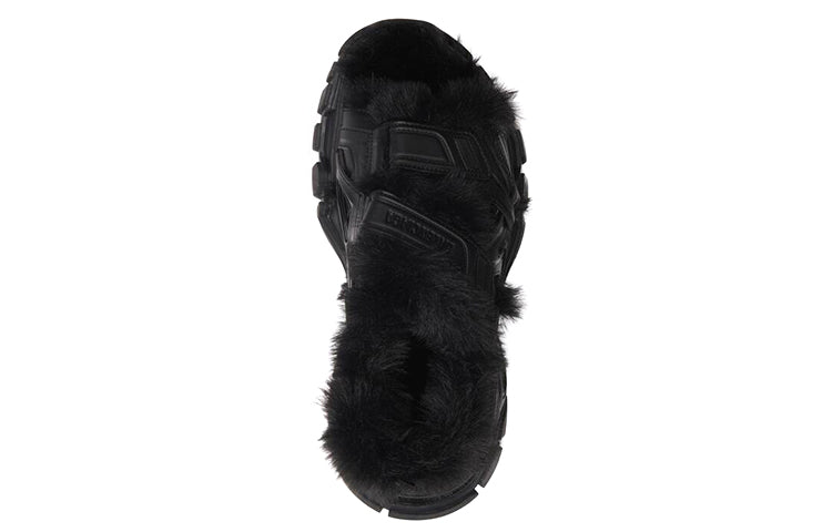 (WMNS) Track Sandals 'Fake Fur Black'