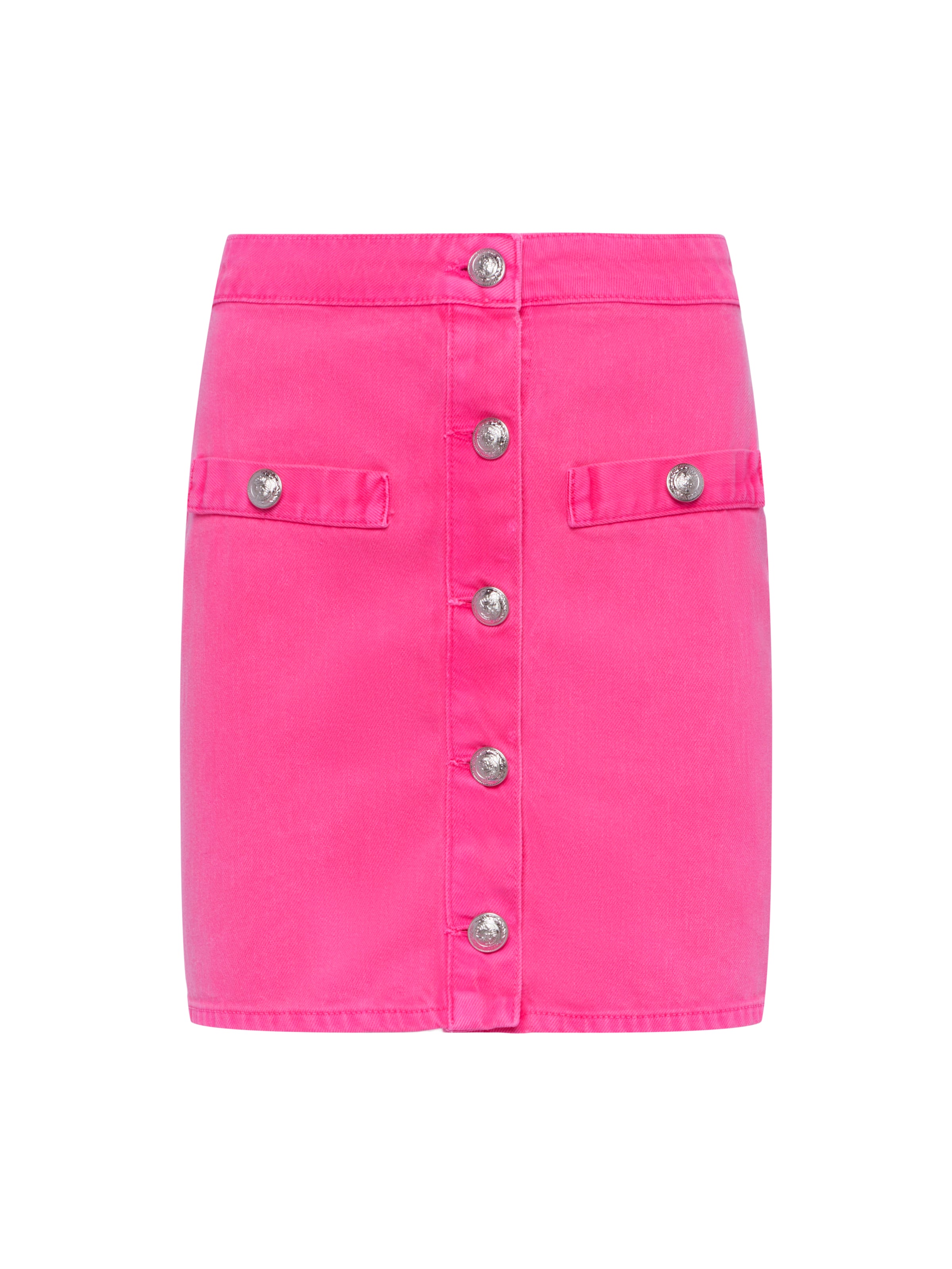 Kris Denim Mini Skirt In Pink Glo