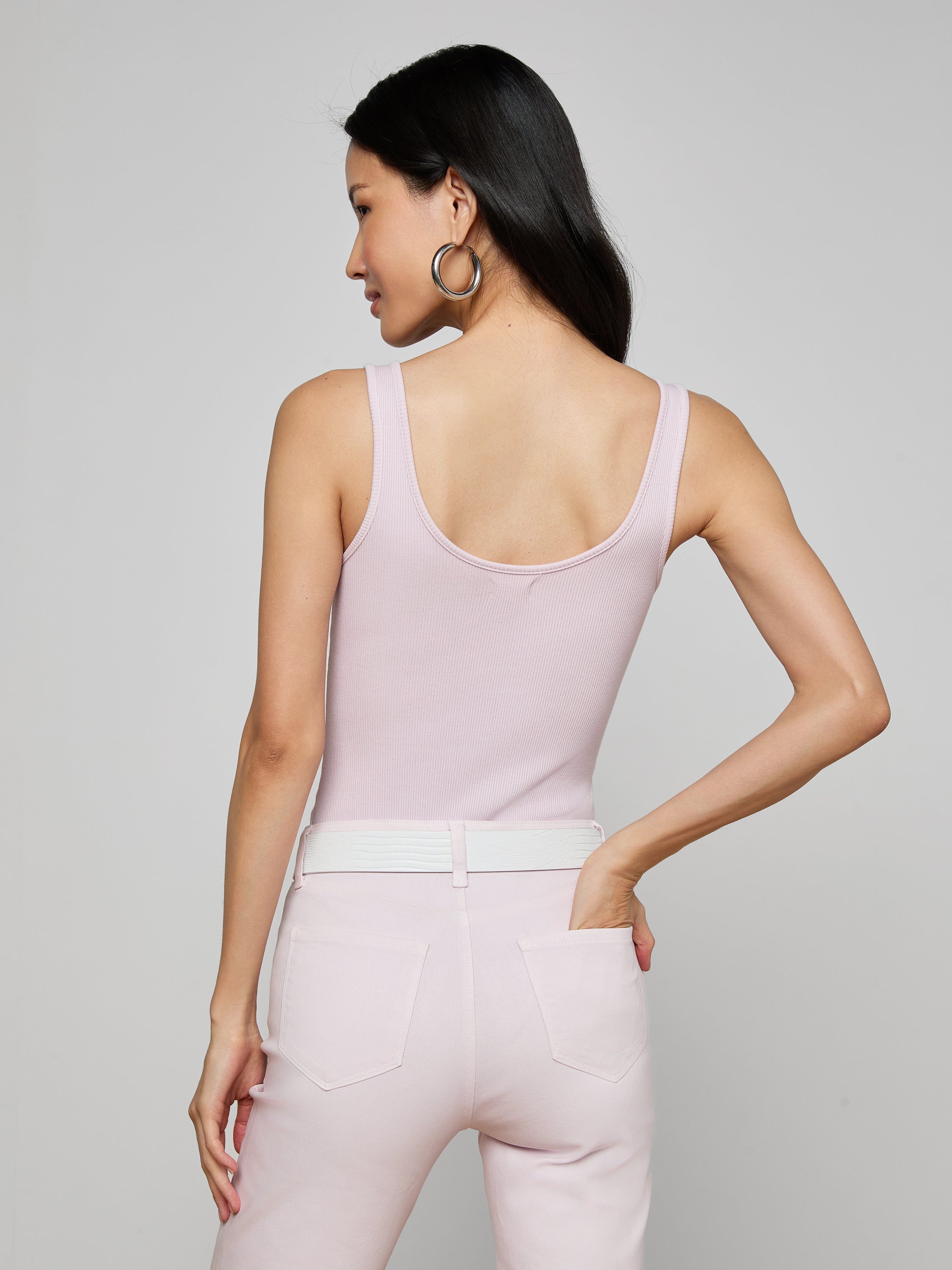Nica Scoopneck Bodysuit In Icy Lilac