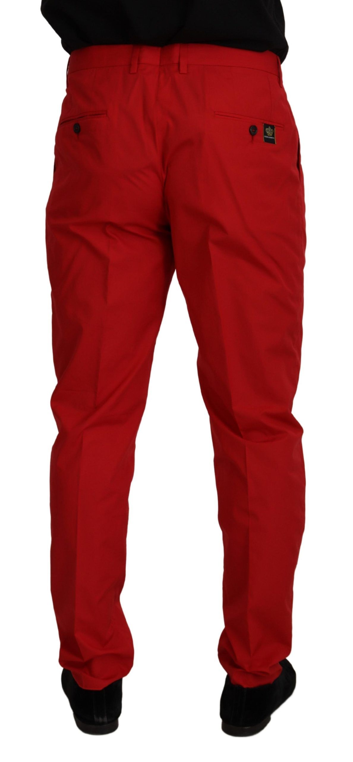 Cotton Slim Fit Chinos — Red