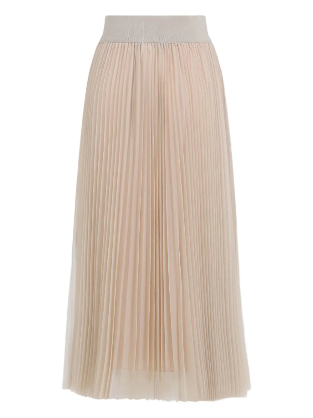 Pleated Midi Skirt — beige