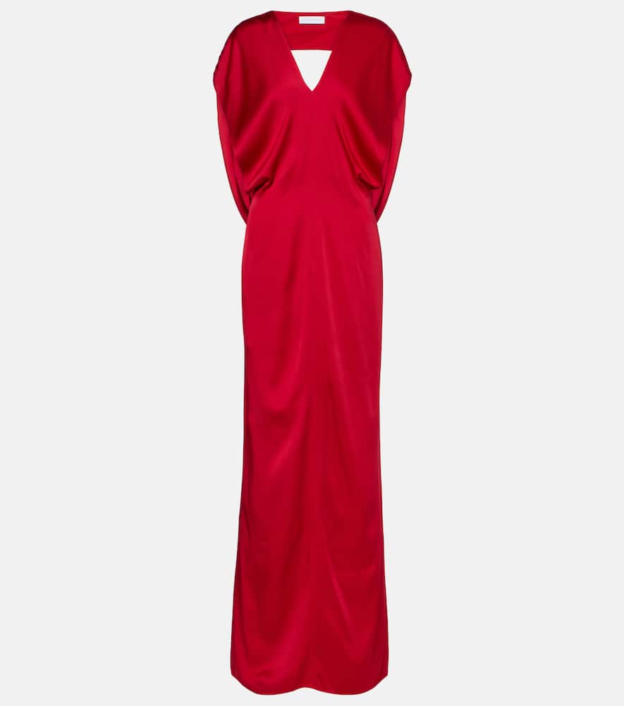 Draped satin gown