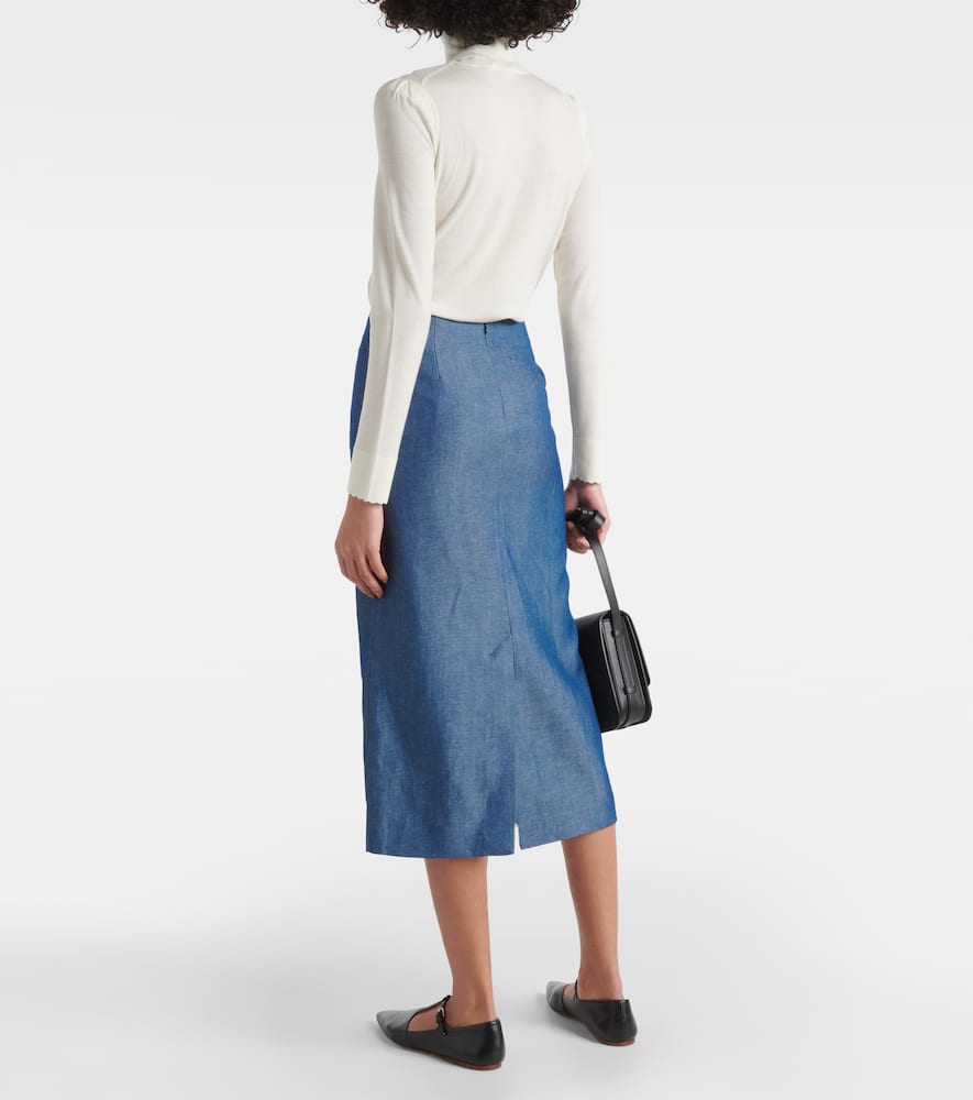Manuela wool and linen maxi skirt