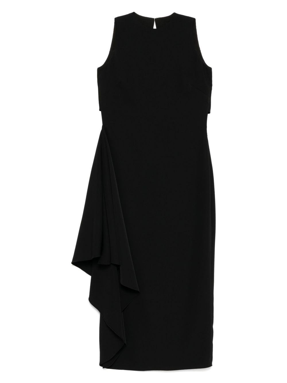 Amsale crepe jewel-neck dress - Black