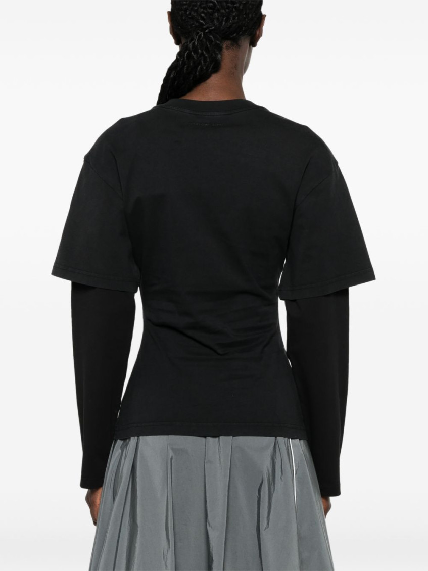 Logo-embroidered Layered T-shirt