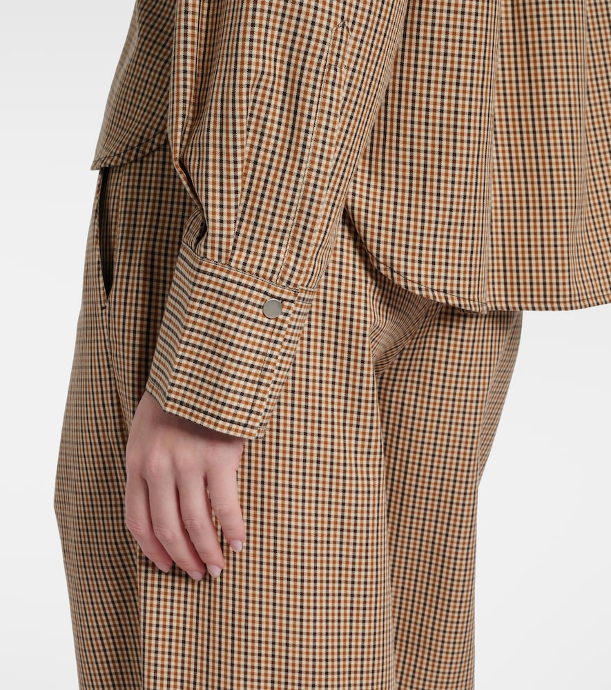 Checked cotton-blend shirt