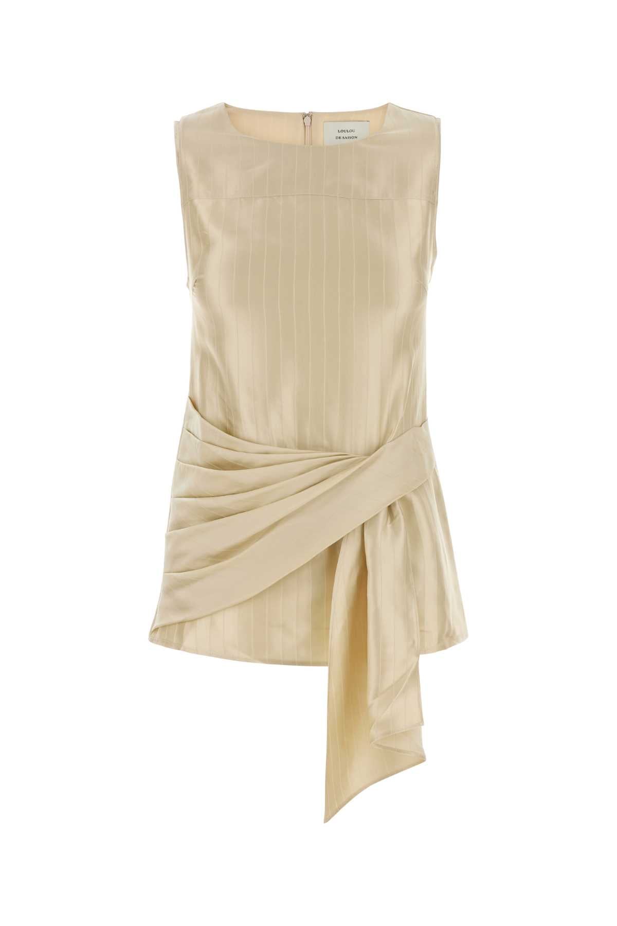 Draped Top — Beige