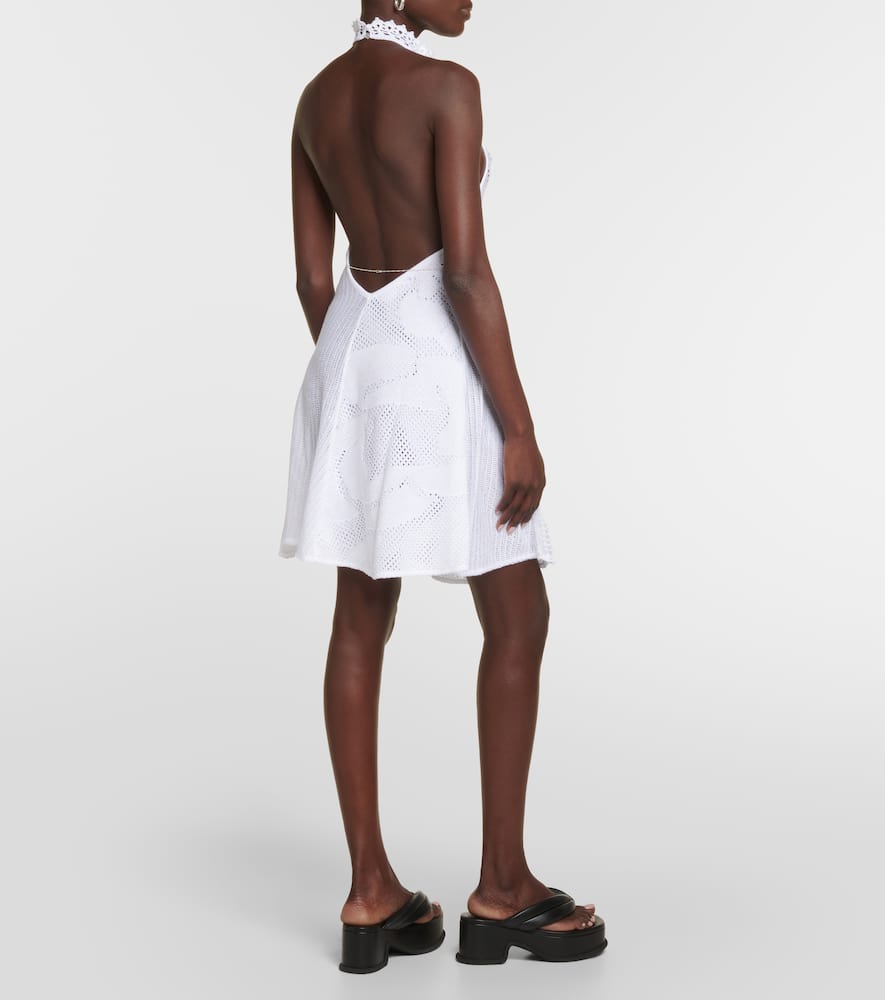 Sleek halterneck knit minidress