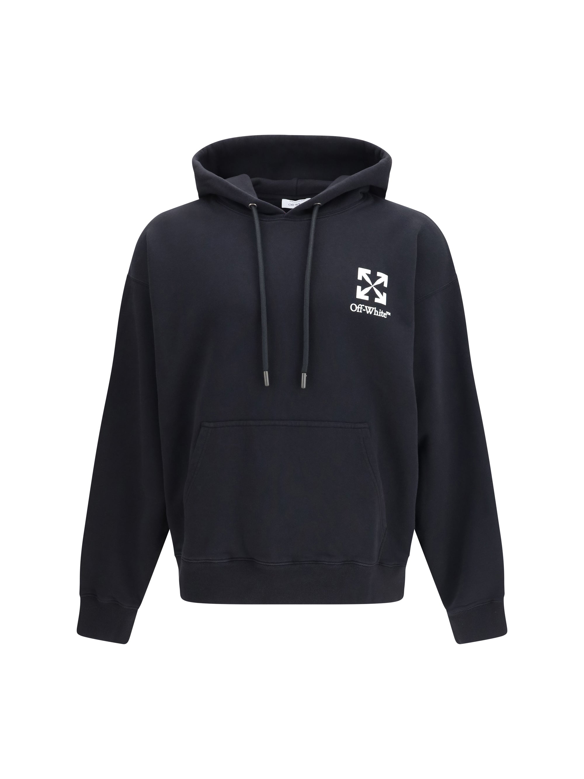 Logo-Embroidered Hoodie — Black