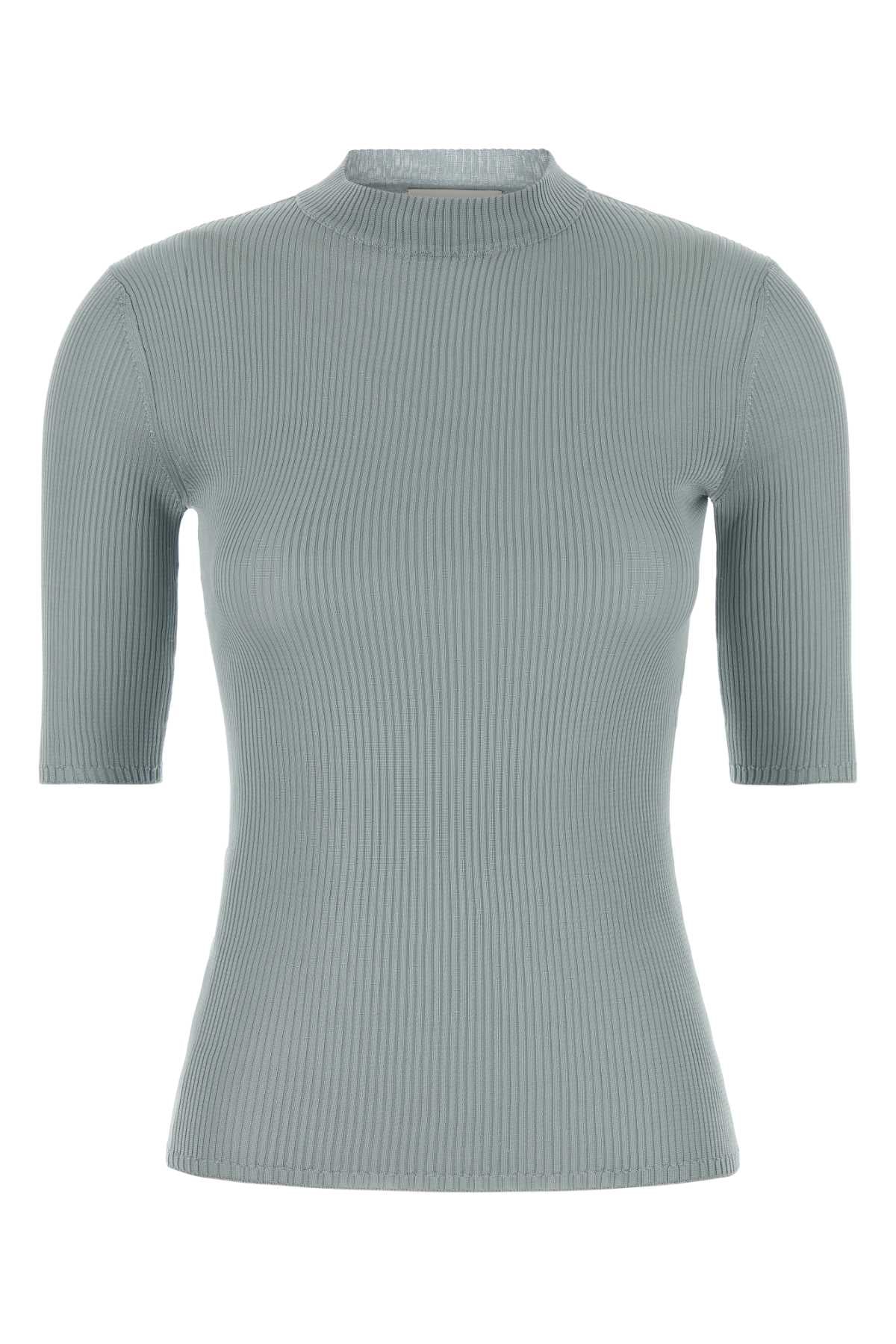 Ribbed Silk Sweater — Gray