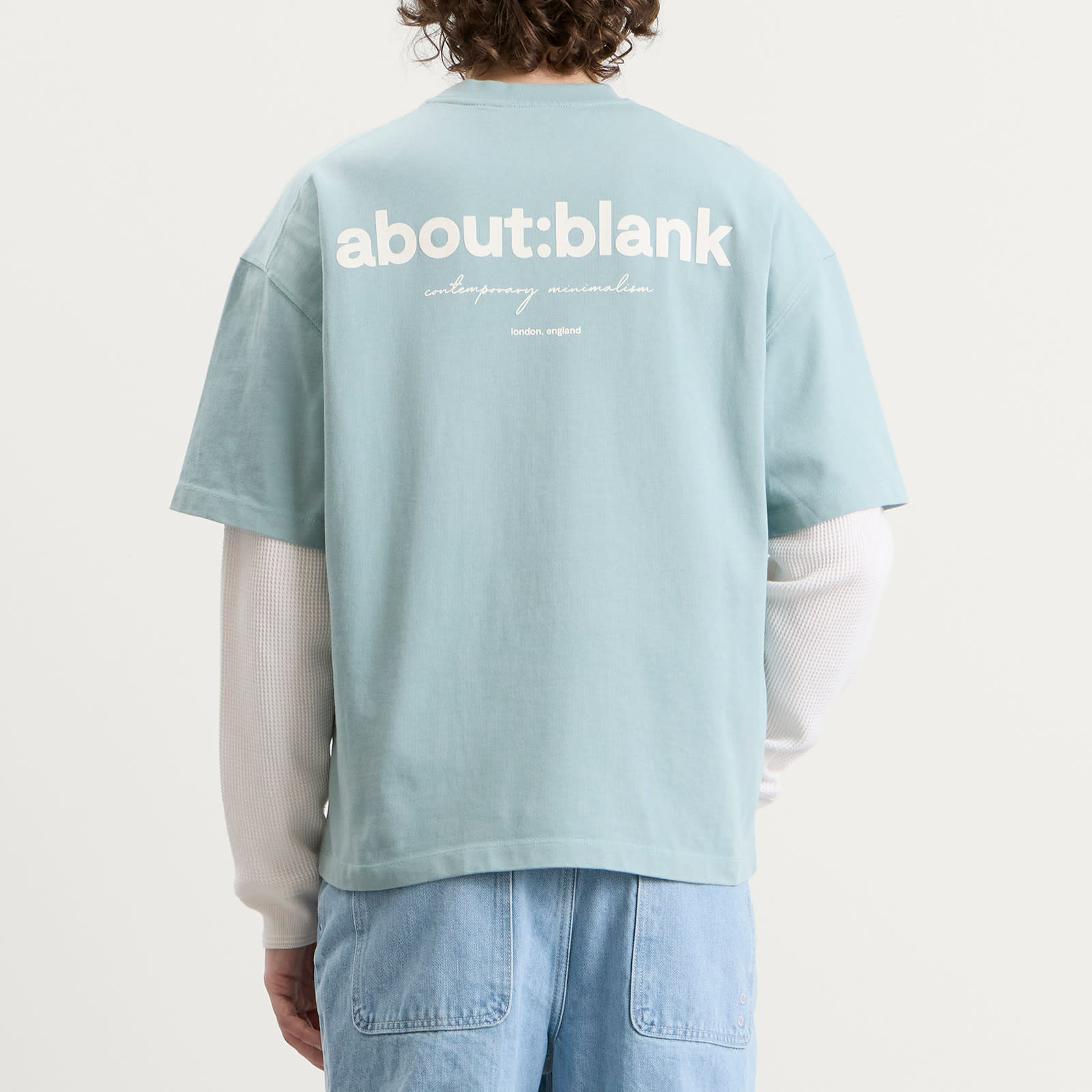 Men's Box Logo T-Shirt Tourmaline/Ecru