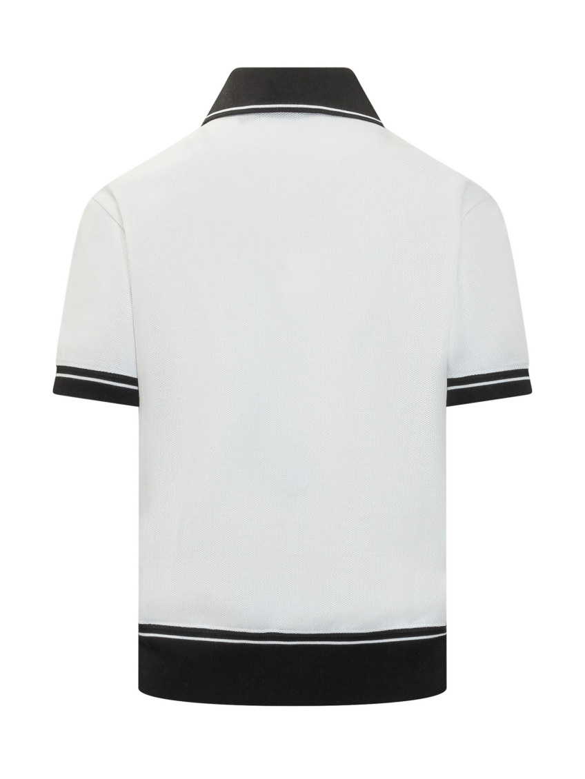White Logo Shirt Collar Polo