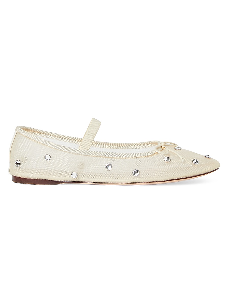 Women's Leonie Crystal Mesh Ballet Flats - Cream
