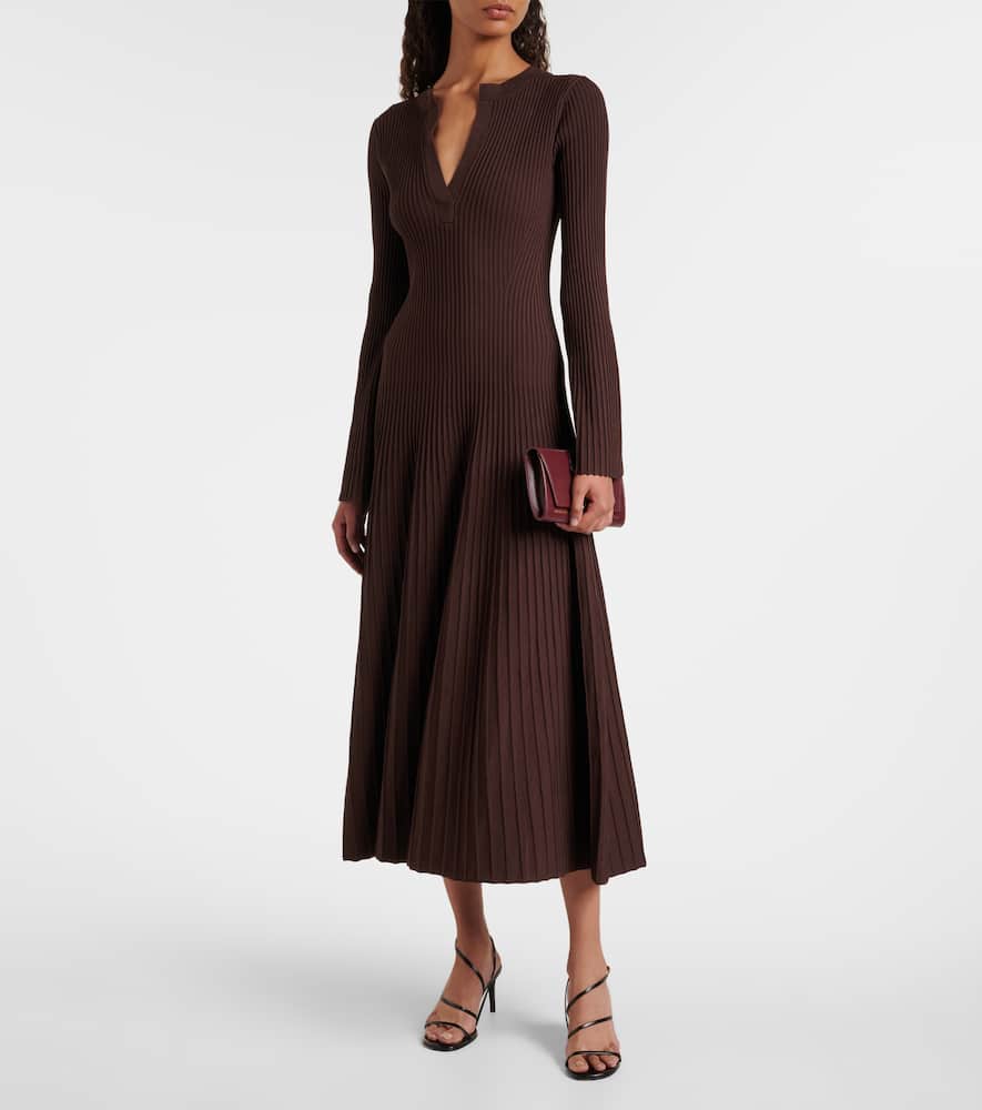 Genna ribbed-knit midi dress